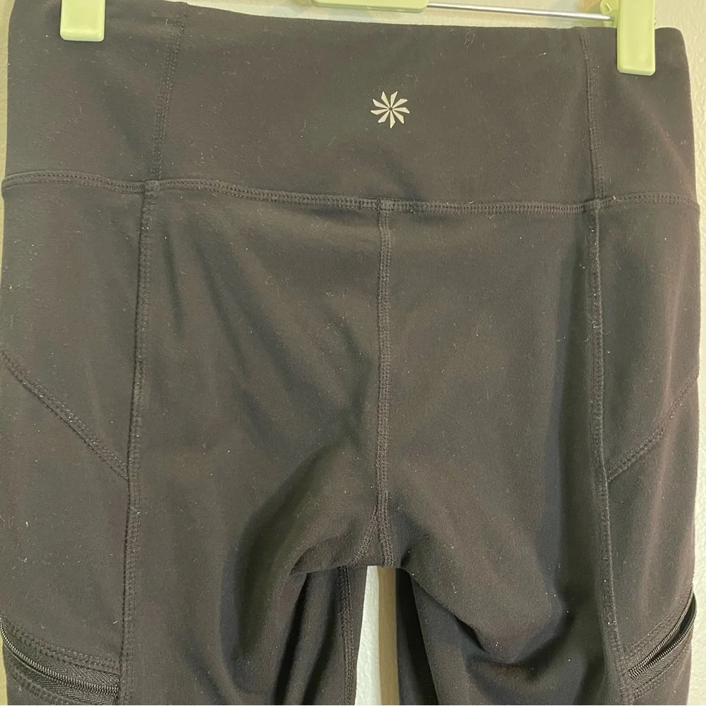 Athleta Metro Drifter Tight Leggings Black Zipper Pockets Womens XS - Picture 5 of 11